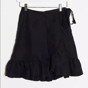 & Other Stories Linen Wrap Skirt in Black